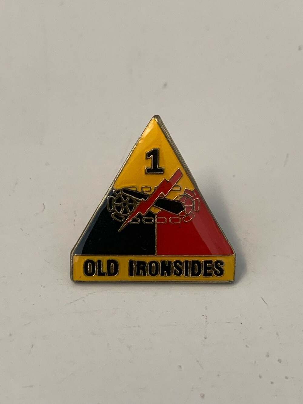 US Army 1st Armored Division Old Ironsides Enamel Lapel Pin